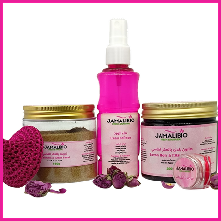 مجموعة العناية الفاخرة بمستخلصات الورد و العكر الفاسي 🌸✨