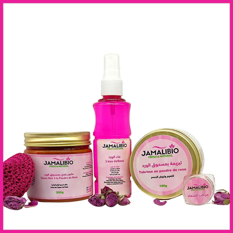 مجموعة العناية الفاخرة بمستخلصات الورد – لمسة من الجمال المغربي الأصيل 🌸✨
