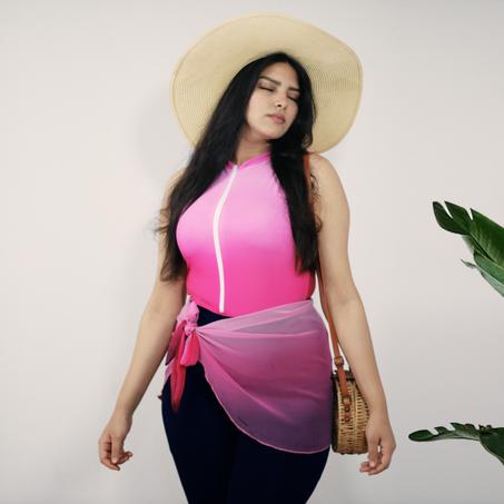 بوركيني صيفي للنساء عالي الجودة ومقاوم للماء  مكون من 3 قطع ( كاش مايو + سروال + مايو )