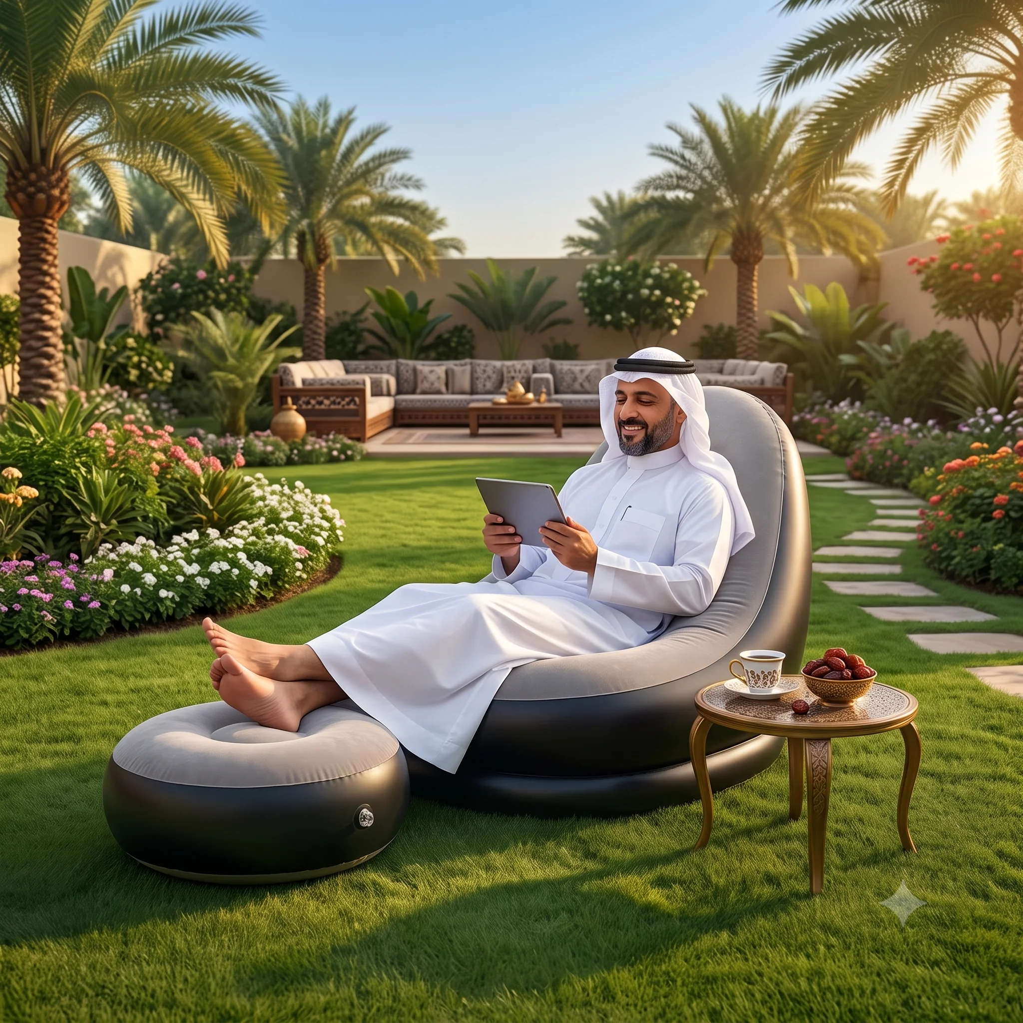 كنبة هوائية متنقلة مع مسند قدم من Senyoubao