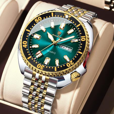 ساعة رجال الاعمال (Poedagar 682) كوارتز ياباني مع قرص دوار ياباني اصلية ضمان لمدة سنة