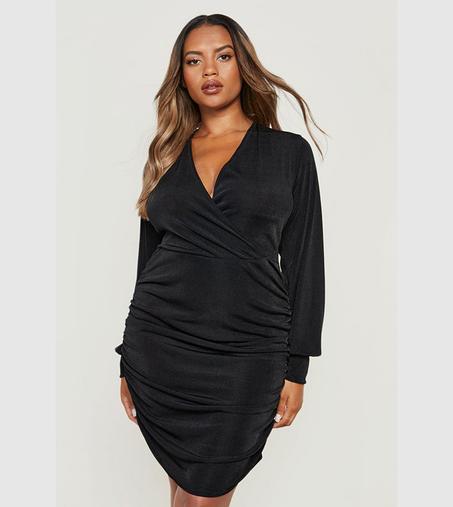 Robe portefeuille en acétate noire