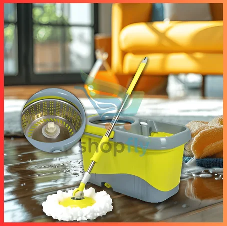 Mop with bucket for wringing out