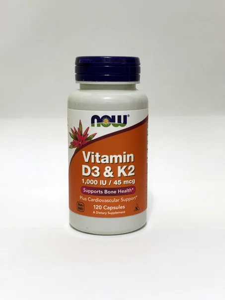 NOW FOODS VITAMIN D-3 & K-2 120 CAPSULES