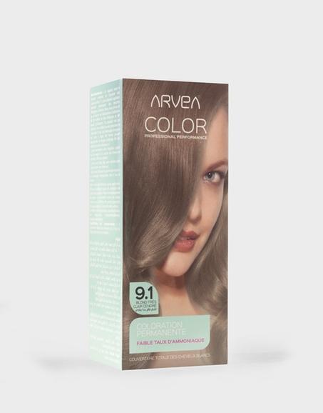 COLOR BLOND TRÈS CLAIR CENDRÉ RÈF : 9.1 FAIBLE TAUX D'AM