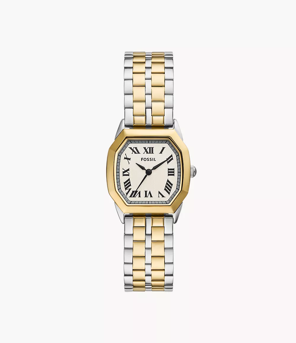 HARLOW THREE-HAND ROSE GOLD-TONE STAINLESS STEEL WATCH