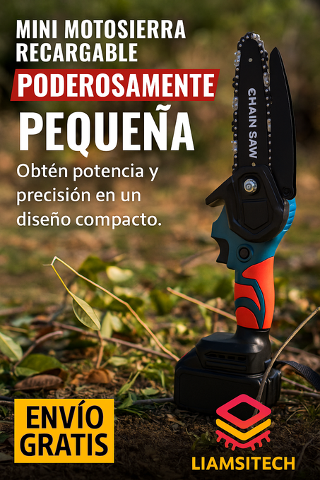 Mini Motosierra Eléctrica Inalámbrica con 2 Baterías