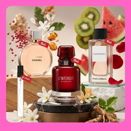 L INTERDIT ROUGE 10ML + CHANCE CHANEL 10ML + L IMPERARICE 10ML + 10ML GRATUIT