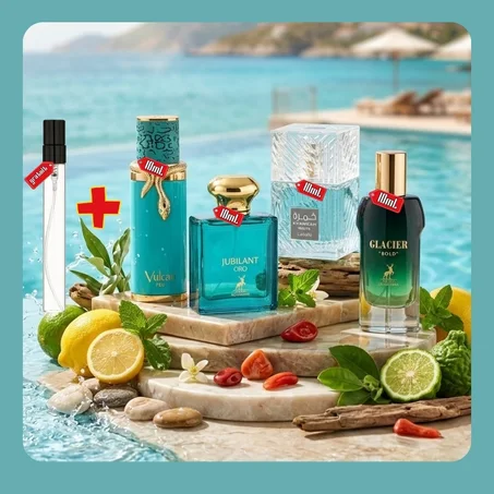 VULCAN FEU 10ML + KHAMRAH WAHA 10ML + GLACIER BOLD 10ML +JUBILANT ERO 10ML + 10ML GRATUIT