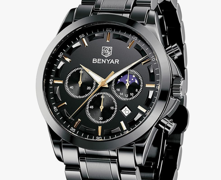 ساعة يد كرونوغراف رياضية مقاومة للماء للرجال من بينيار، ساعة عسكرية متعددة الوظائف فاخرة عصرية كوارتز كلاسيك، هدايا للرجال