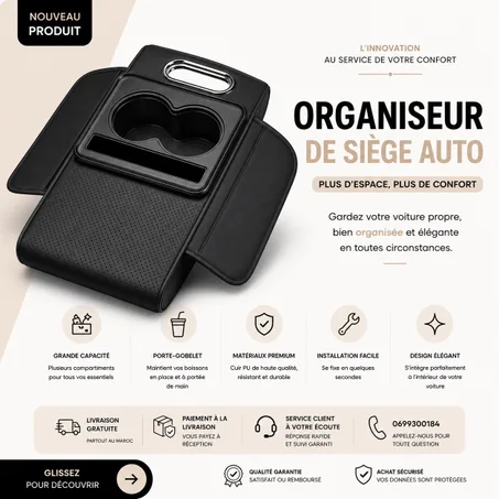 Organisateur de Siège Voiture – Rangement Intelligent