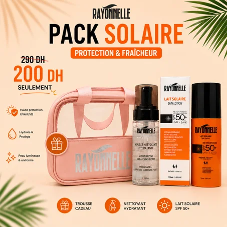 pack lait solaire + la mousse + trousse 200