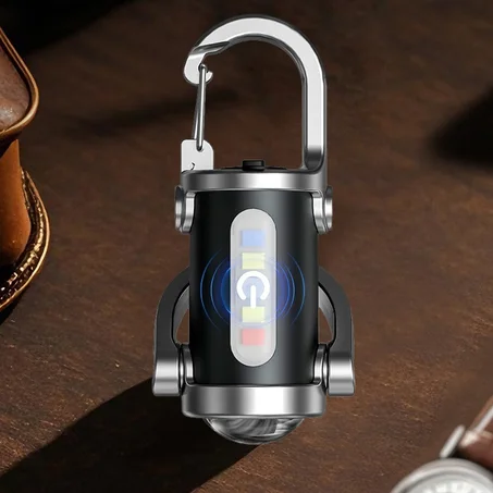 Lampe LED de poche rechargeable 3 en 1 – Lumière puissante et intense, lampe latérale, chargeur d’urgence pour téléphone, étanche, peut être attachée aux clés ou placée dans la poche