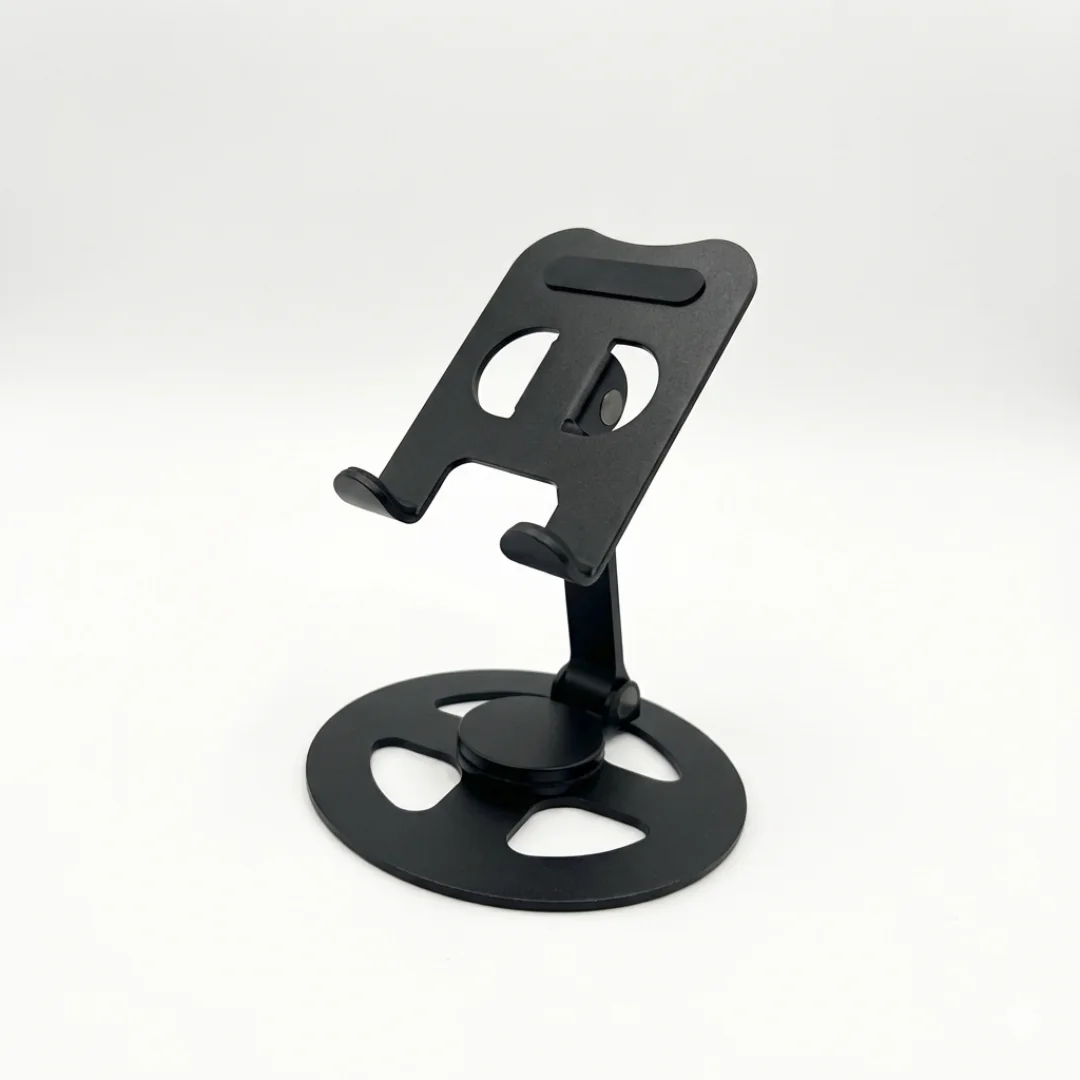 حامل هاتف وتابلت معدني بقاعدة دوّارة 360° – قابل للتعديل ومحمول
