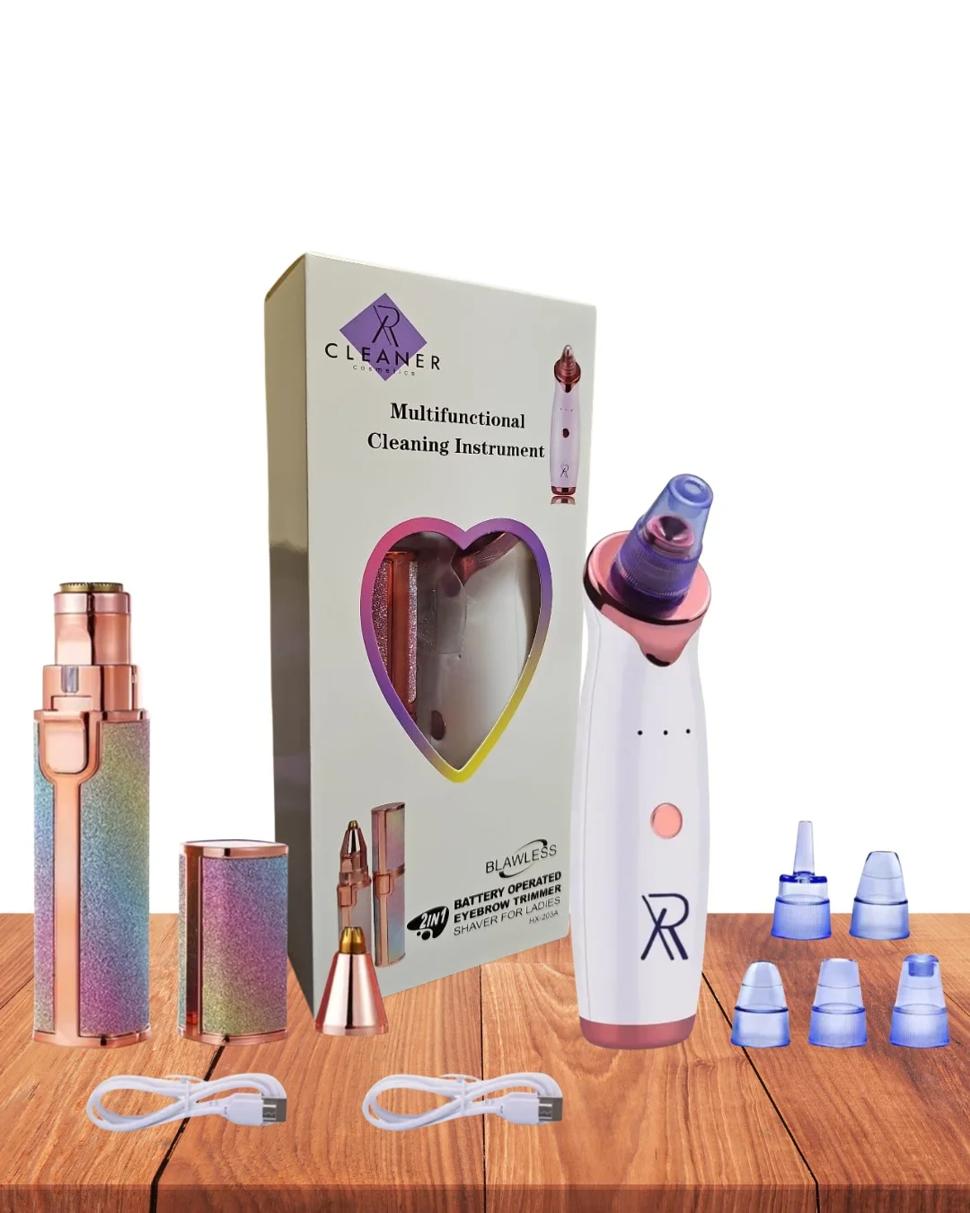 جهاز تنظيف الوجه + ماكينة الحواجب