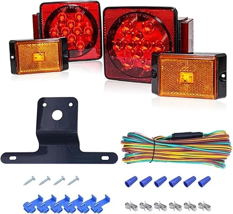MAXXHAUL 70205 Kit de luces para remolque, 12 V, todo LED, sumergible a la izquierda y derecha impermeable para remolques, lancha, remolque, camión, marina, cámper, caravana, moto de nieve, r
