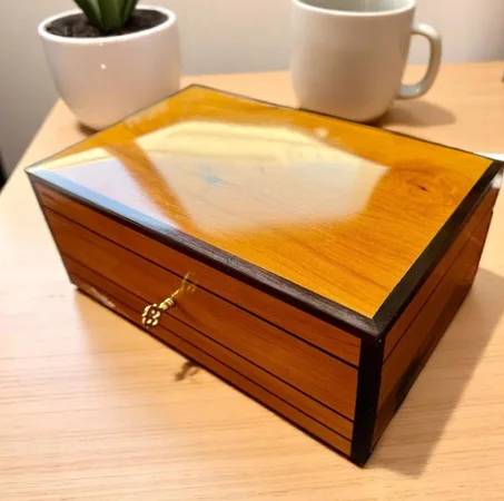 Thuya Wood Jewelry Box Handmade Moroccan Burl Wood Box, Wooden Keepsake Organizer, Luxury Storage Case for Jewelry Gifts