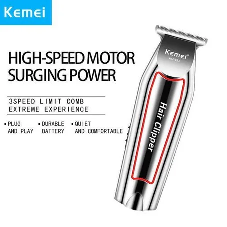 Kemei Kit Tondeuse À Cheveux & Barbe Rechargeable - Gris.