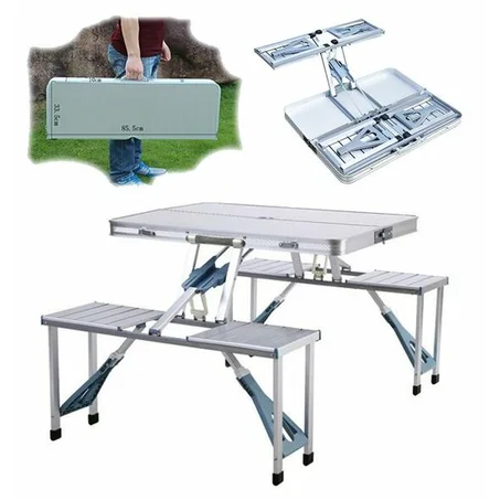 طاولة ألمنيوم محمولة 4 مقاعد