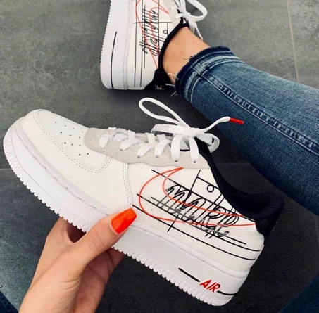nike air force one script swoosh