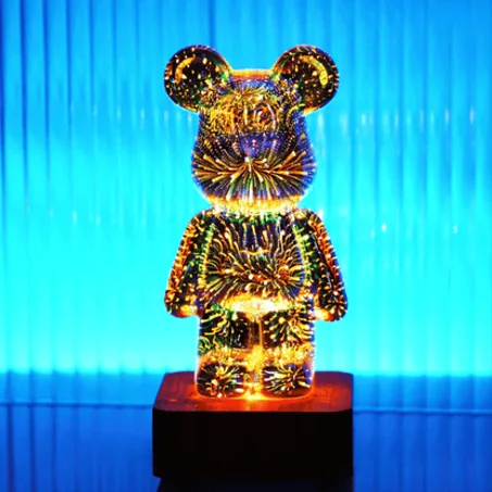 مصباح الدب الزجاجي ثلاثي الأبعاد