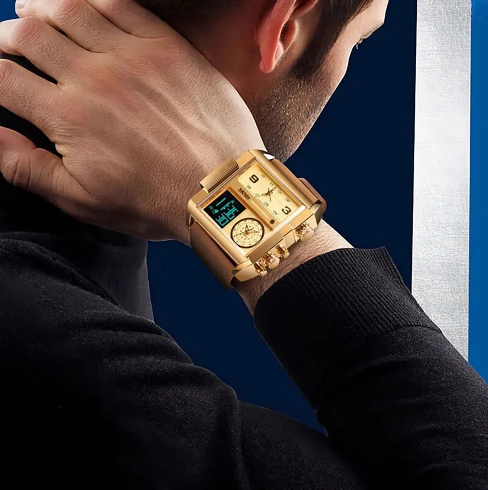 الساعة الفاخرة المربعة