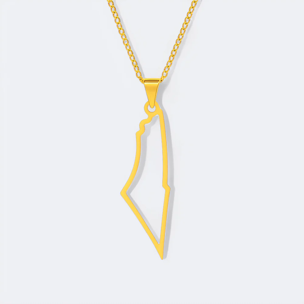 Palestine Map Necklace