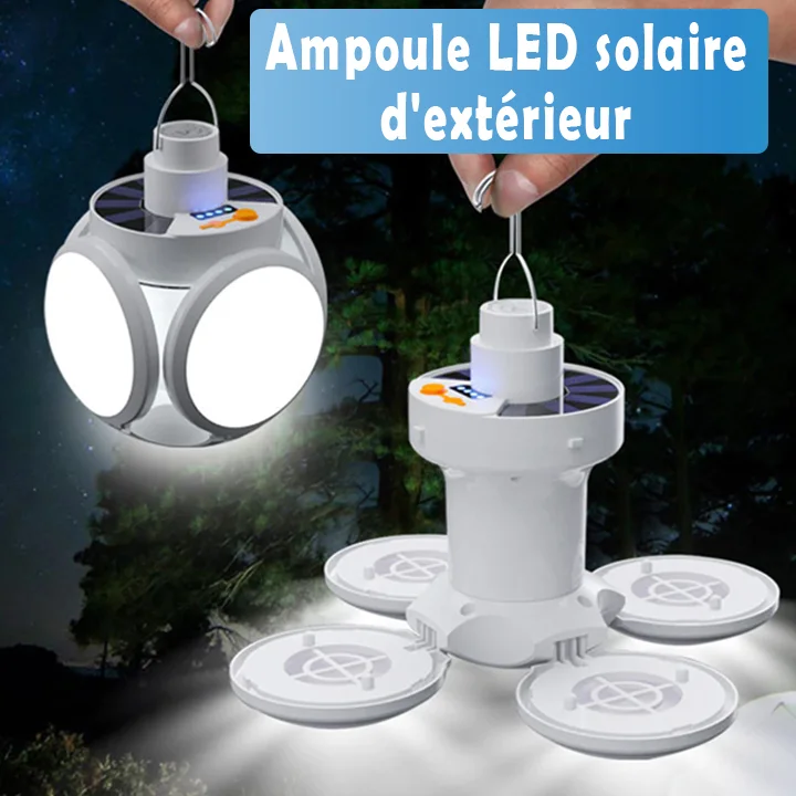 Ampoule LED solaire pliante étanche 2en1