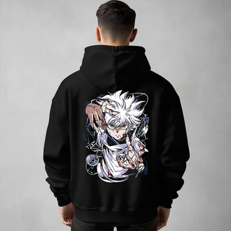 ⚡ Killua Oversize Hoodie – Unleash Your Inner Assassin