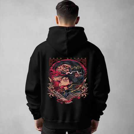 🔥 “Eren Yeager – Rage Within” Oversize Hoodie
