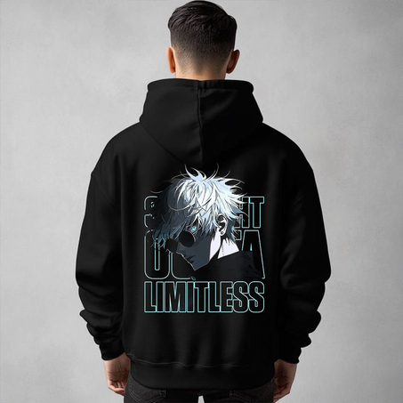 💙 Gojo Satoru Oversize Hoodie – Limitless Power, Limitless Style