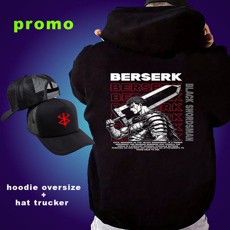 ⚔️ Berserk Oversize Hoodie + Hat Trucker (Limited Promo Pack)