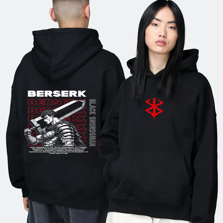 ⚔️ Berserk Oversize Hoodie – Black Swordsman Edition