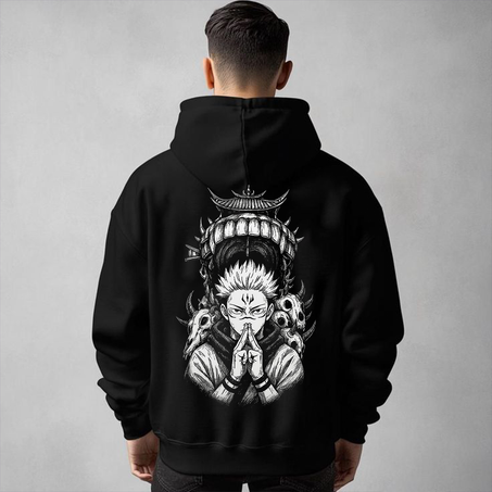 Yuji x Sukuna Oversize Hoodie – Dual Power Edition ⚡
