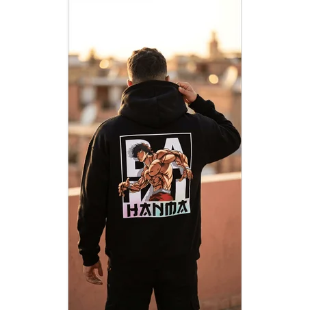🩸 Hanma Baki Oversize Hoodie – Unleash Your Inner Fighter