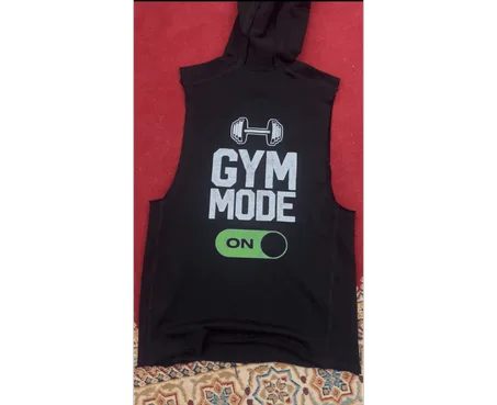 Black Hooded Tank – Gym Mode ON | Sleeveless Power Hoodie