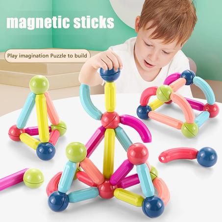 مجموعة مكعبات مغناطسية تعليمية للأطفال للتعلم المبكر وتطوير المهارات Magnetic Sticks