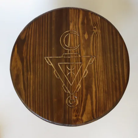 Table Ronde Basse Berbère En Bois