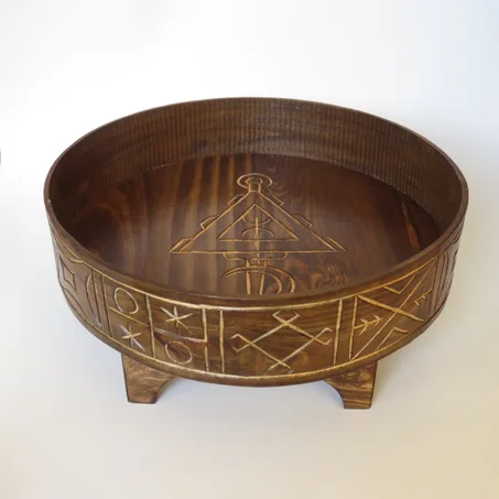 Table Ronde Basse Berbère En Bois