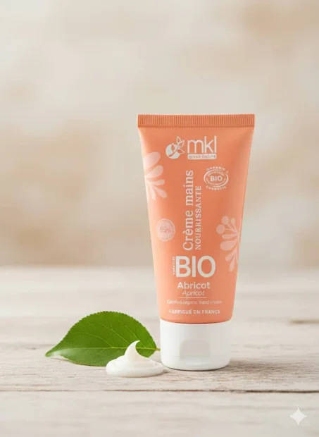 Crème Mains MKL Bio Abricot ✨ Hydratation fruitée et douceur naturelle pour les mains