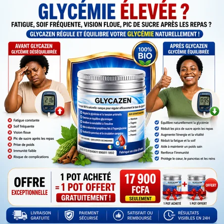 GLYCAZEN : Détoxifiez votre corps et stabilisez durablement votre glycémie et votre tension artérielle en 3 jours seulement, en toute sécurité