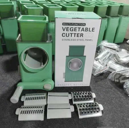🥕 قطّاعة خضروات يدوية متعددة الوظائف 4 في 1