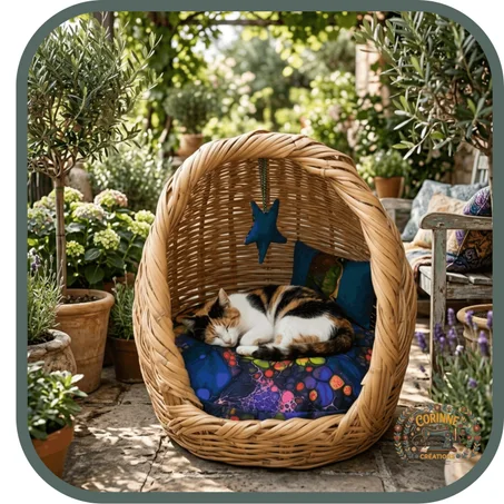 Panier en doum pour chat ou très petit chien