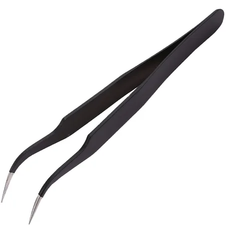 Pince de Précision Courbée pour Manipulation de Cils – Acier Inoxydable / Yiqian