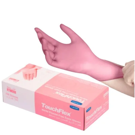 TouchFlex Gants Nitrile Rose boite de 100