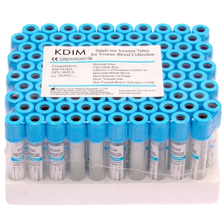 100 Tubes pour Prélèvement PRP avec Anticoagulant Citrate de Sodium 3,2% / KDIM