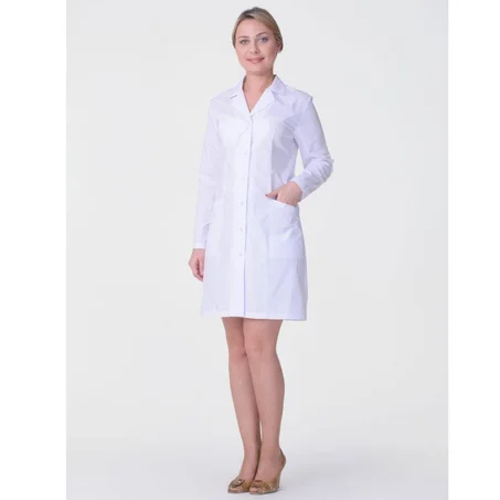 Blouse Blanche Longue pour Femme Col tailleur / OPTIMIUM PRO