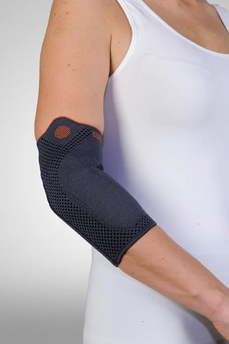 Support pour coude tricoté avec silicone
