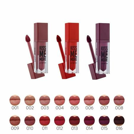 KISS ME MORE LIP TATTOO Rouge à lèvres liquide mat permanent.