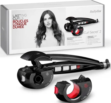 BaByliss Boucleur Automatique Curl Secret 2 en 1Céramique et Technologie Ionique C1300E Noir Brillant 25 mm